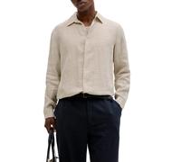 Jack&Jones camicia in lino uomo manica lunga ecrù