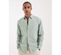 Jjesummer Linen Blend Shirt L/S SN, Granite Green, L