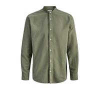Jack & Jones Breeze Band Linen Blend Long Sleeve Shirt Verde 2XL Uomo