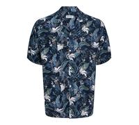 JACK & JONES Camicia 'JJEJeff Tropical' blu fumo / blu notte / giada / bianco Uomo JACK & JONES S blu fumo / blu notte / giada / bianco