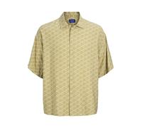 JACK & JONES Camicia 'JORMarshall Islingston' oliva / offwhite, Taglia S