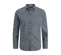 JACK & JONES Camicia 'JPRBL A Black Pool' blu scuro / greige / bianco Uomo JACK & JONES XL blu scuro / greige / bianco