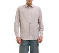 Jack&Jones camicia manica lunga in misto lino tortora XXL