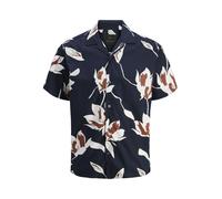 JACK & JONES Camicia navy / marrone / grigio fumo / bianco Uomo JACK & JONES L navy / marrone / grigio fumo / bianco