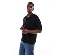 Jack & Jones - Camicia nera all'uncinetto-Nero XS