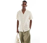 Jack & Jones - Camicia oversize beige con stampa fantasia-Neutro XL