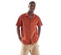 Jack & Jones - Camicia rossa in seersucker con colletto a rever-Rosso S