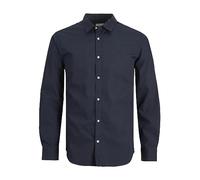 JACK & JONES Camicia slim tinta unita con collo a camicia. Blu Blu Diamante