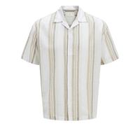 Jack & Jones Camicia Uomo In Lino A Righe Manica Corta Con Bottoni Colore Bianco