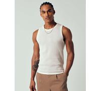 Jack & Jones - Canotta in maglia trasparente color crema-Bianco 3XL