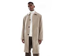 Jack & Jones - Cappotto grigio taglio lungo in misto lana XS