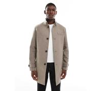 Jack & Jones - Cappotto in misto lana beige con scollo a imbuto-Nero XXL
