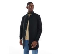 Jack & Jones - Cappotto in misto lana nero con scollo a imbuto XL