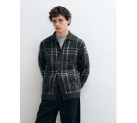 Jack & Jones cardigan abbottonato a quadri grigi-Grigio L