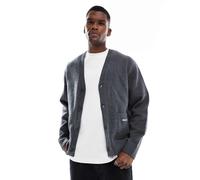 Jack & Jones - Cardigan grigio scuro lavorato a maglia XL