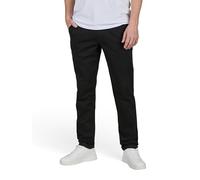 JACK & JONES Chino Pantaloni lunghi da uomo, elasticizzati, slim fit, James JJMITCH in tessuto, tinta unita, nero, beige, blu, 30 31 32 33 34 36 38, Nero (12280929), 34W x 30L