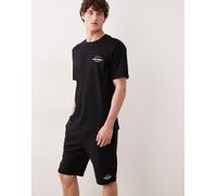 Jack & Jones - Completo con T-shirt e pantaloncini in jersey nero con logo S