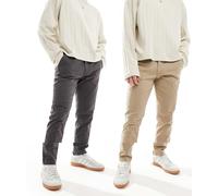 Jack & Jones Marco Dave Chino Pants 2 Units Beige,Grigio 33 / 30 Uomo