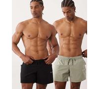 Jack & Jones - Confezione da 2 paia di pantaloncini da bagno beige e neri-Neutro M