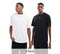 Jack & Jones T-shirt JJEBRADLEY 2 pezzi 100% cotone Girocollo Uomo blu scuro/bianco L