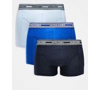 Jack & Jones - Confezione da 3 boxer aderenti in tonalità blu con logo L