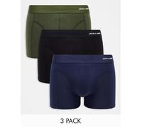 Jack & Jones - Confezione da 3 boxer aderenti kaki e neri in bambù-Multicolore S