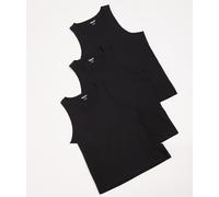 Jack & Jones - Confezione da 3 canotte nere-Nero XS