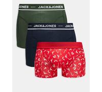 JACK & JONES Boxer 'JACDEER' blu notte / oliva / rosso sangue / bianco Uomo JACK & JONES M