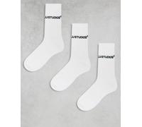 Jack & Jones - Confezione da 3 paia di calzini sportivi bianchi-Bianco One Size