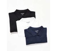 Jack & Jones - Confezione da 3 polo slim in piqué nera, bianca e blu navy-Bianco XS