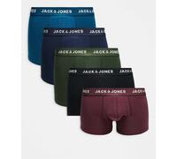 Jack & Jones - Confezione da 5 boxer aderenti in tonalità invernali-Blu navy S