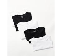 Jack & Jones - Confezione da 5 T-shirt slim fit bianche, nere e blu navy-Multicolore XL