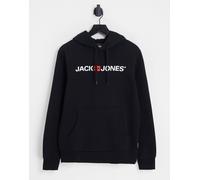 Jack & Jones Essentials - Felpa con cappuccio nera con logo-Nero XS
