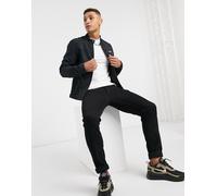 Jack & Jones Essentials - Giacca biker in pelle sintetica nera-Nero XS