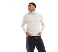 Jack & Jones Essentials - Maglione color avena con collo alto-Neutro S