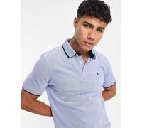 Jack & Jones Essentials - Polo slim in piqué blu con bordi a contrasto e logo 3XL