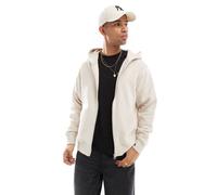 Jack & Jones - Felpa color panna oversize pesante 400 gsm con cappuccio e zip-Bianco S