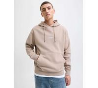 Jack & Jones - Felpa con cappuccio beige con logo centrale-Verde XS