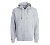 JACK & JONES Felpa con Cappuccio e Cerniera, Chiaro Grigio Melange, 5XL Uomo