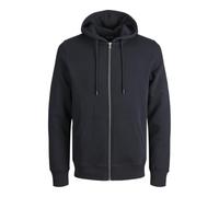 JACK & JONES Felpa con Cappuccio e Cerniera, Nero, 4XL Uomo
