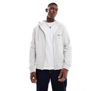 Jack & Jones - Felpa con cappuccio grigio chiaro mélange con zip e logo XS