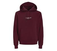 JACK & JONES Felpa con cappuccio Stampata, Bordeaux (Port Royale), XS
