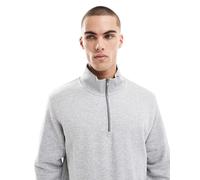 Jack & Jones - Felpa con zip corta oversize grigia-Grigio S