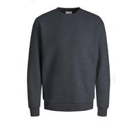 JACK & JONES, felpa da uomo a tinta unita, Grigio scuro mélange, 3XL