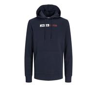 Jack & Jones Felpa da Uomo con Logo Jjecorp Play Noos Kapuzenpullover, Navy Blazer/Stampa: Play 5, S