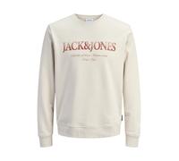 JACK & JONES Felpa 'JJDevin Daytona' crema / ruggine Uomo JACK & JONES M