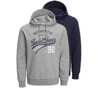 JACK & JONES Felpa 'JJEthan' navy / grigio sfumato / rosso / bianco Uomo JACK & JONES S navy / grigio sfumato / rosso / bianco
