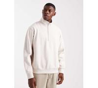 Jack & Jones - Felpa oversize beige con zip corta-Neutro S