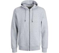 JACK & JONES PLUS Jjebradley Noos Pls-Felpa con Cappuccio e Cerniera, Chiaro Grigio Melange, 4XL Uomo