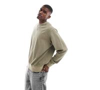 Jack & Jones - Felpa super oversize kaki slavato-Verde XS